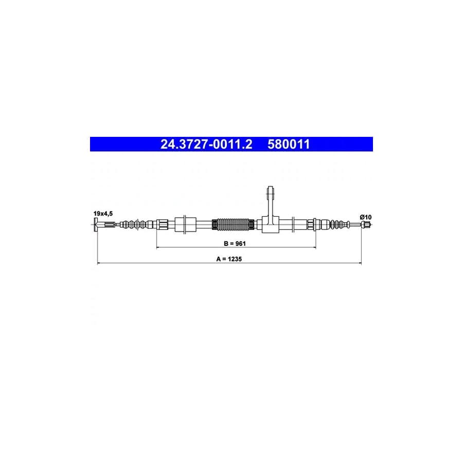 ATE 24.3727-0011.2 Hand Brake Cable for Alfa Romeo 147 (937)