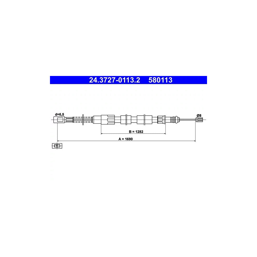 ATE 24.3727-0113.2 Hand Brake Cable for VW Lt