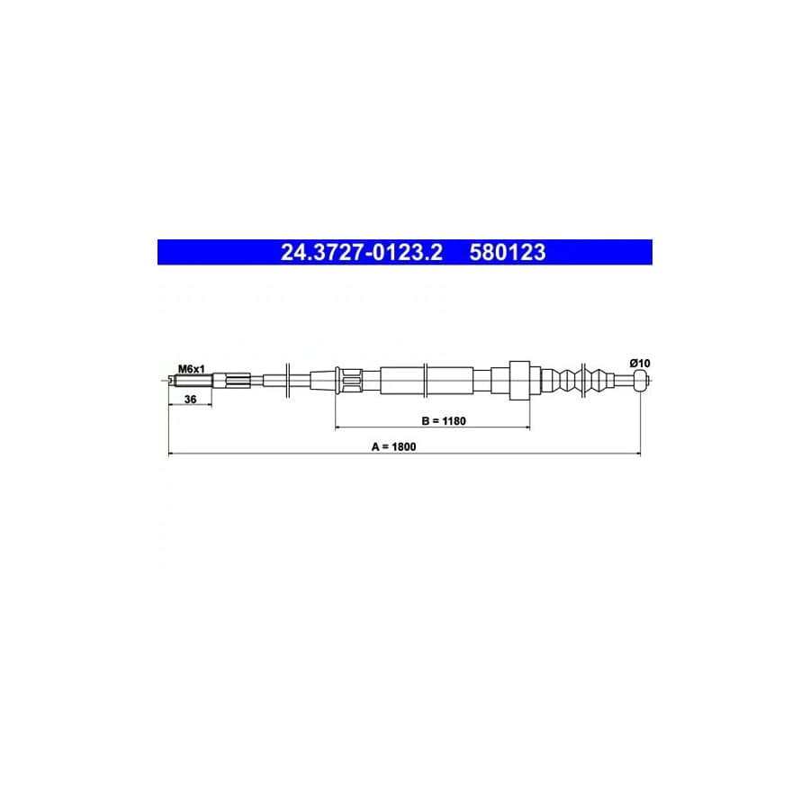 ATE 24.3727-0123.2 Hand Brake Cable