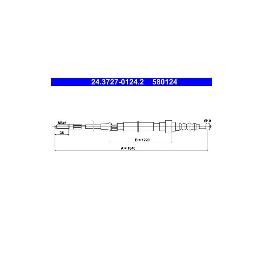 ATE 24.3727-0124.2 Hand Brake Cable