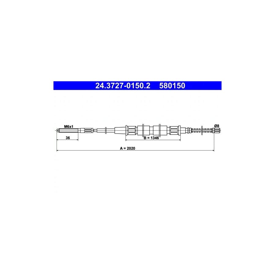 ATE 24.3727-0150.2 Hand Brake Cable for VW Caddy I Pickup (14)