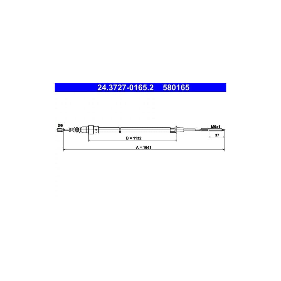 ATE 24.3727-0165.2 Hand Brake Cable