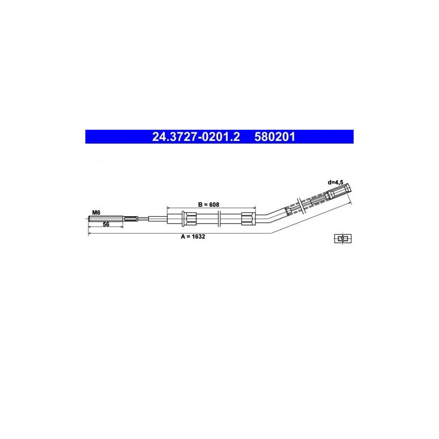 ATE 24.3727-0201.2 Hand Brake Cable for BMW 3 Series