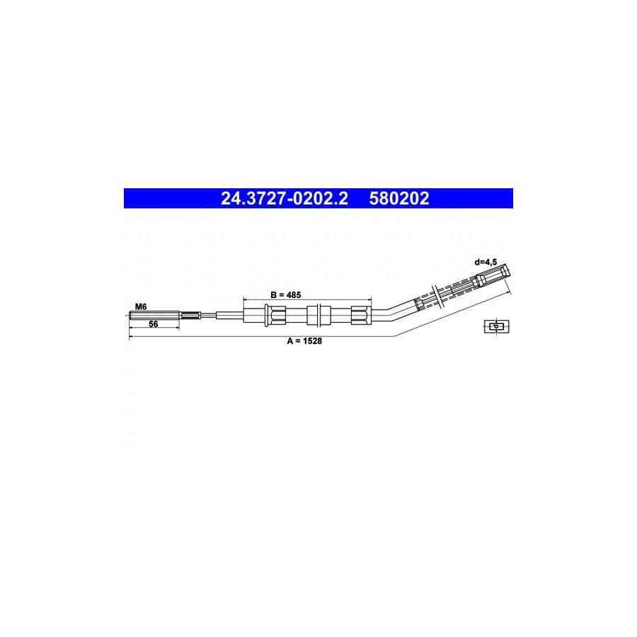 ATE 24.3727-0202.2 Hand Brake Cable