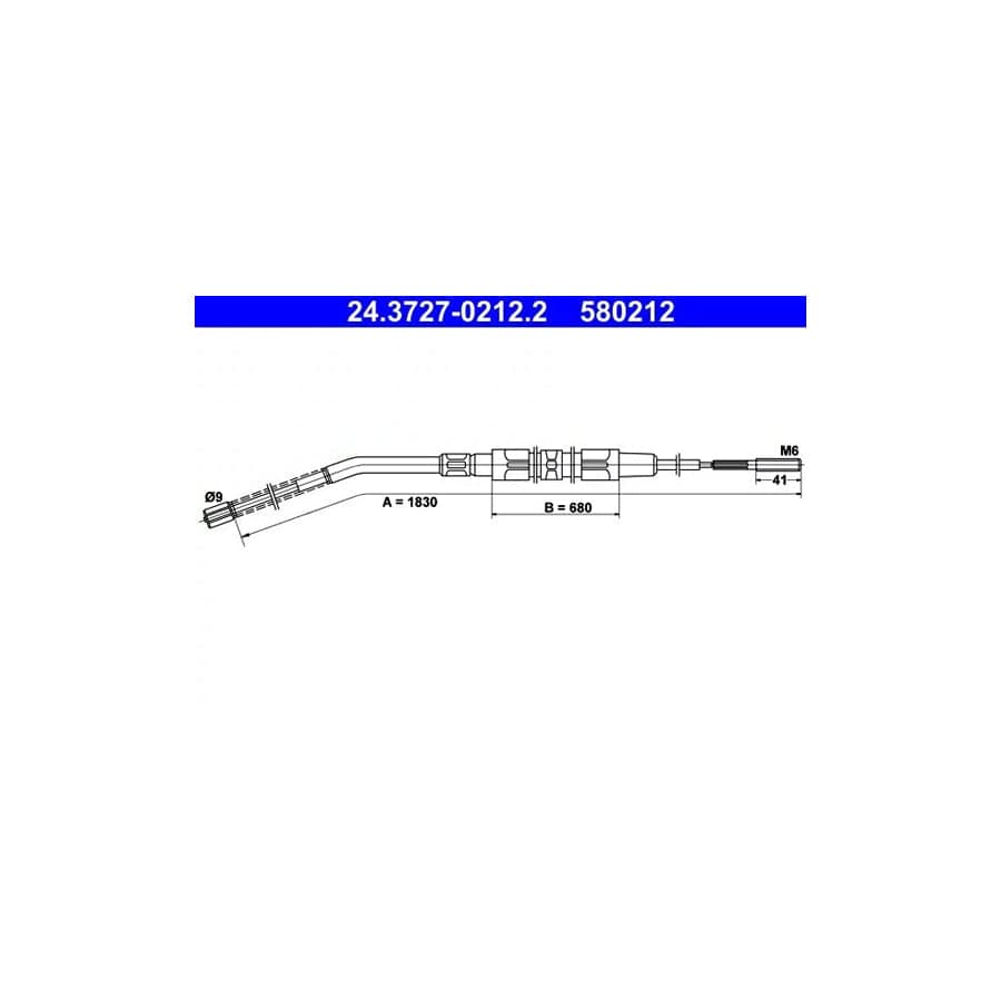 ATE 24.3727-0212.2 Hand Brake Cable for BMW 3 Series