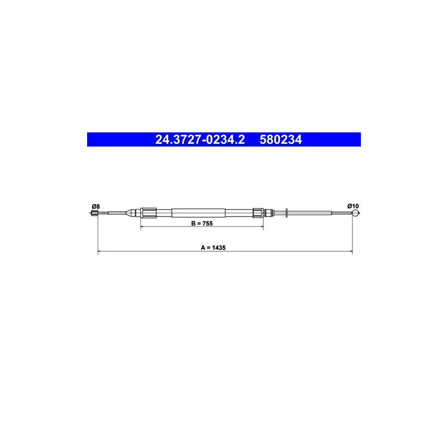 ATE 24.3727-0234.2 Hand Brake Cable for BMW 1 Series