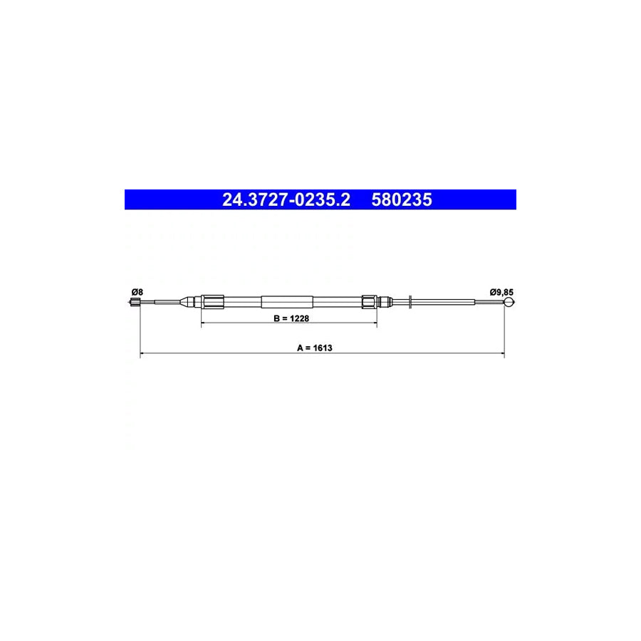ATE 24.3727-0235.2 Hand Brake Cable for BMW X3 (E83)
