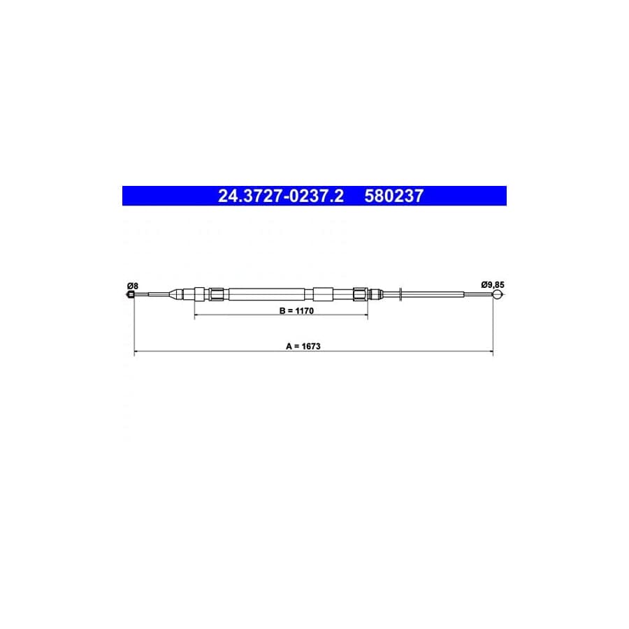 ATE 24.3727-0237.2 Hand Brake Cable for BMW 5 Series