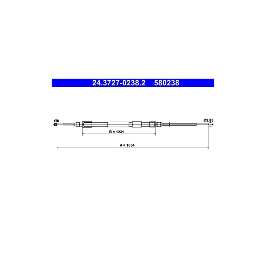 ATE 24.3727-0238.2 Hand Brake Cable for BMW X3 (E83)