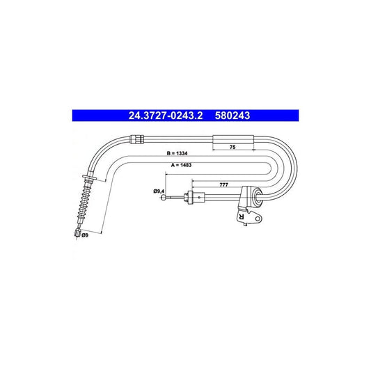 ATE 24.3727-0243.2 Hand Brake Cable for Mini ClubMAN (R55)