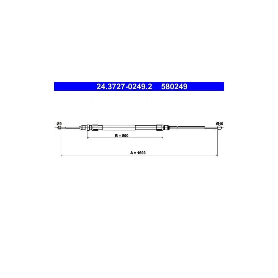 ATE 24.3727-0249.2 Hand Brake Cable for BMW 3 Gt (F34)