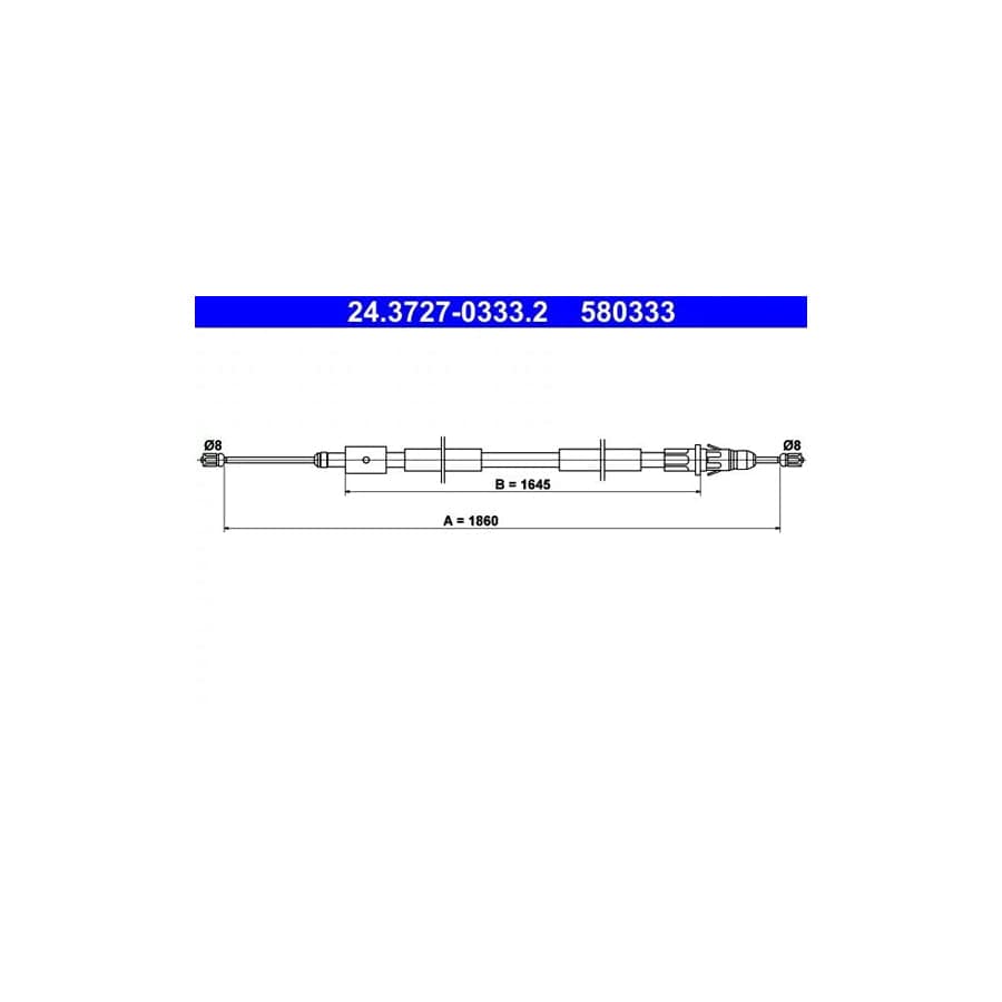ATE 24.3727-0333.2 Hand Brake Cable for Citroen Xsara Picasso (N68)