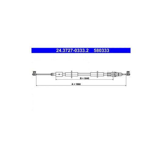 ATE 24.3727-0333.2 Hand Brake Cable for Citroen Xsara Picasso (N68)