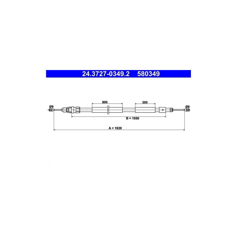 ATE 24.3727-0349.2 Hand Brake Cable