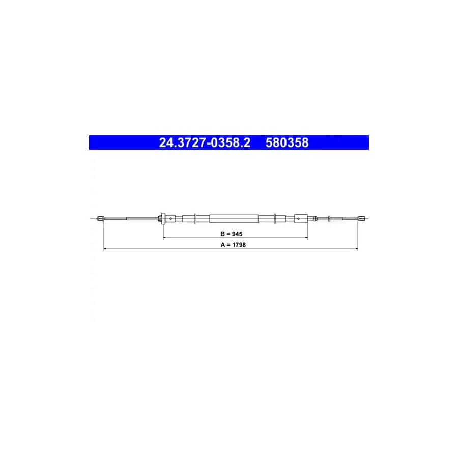 ATE 24.3727-0358.2 Hand Brake Cable