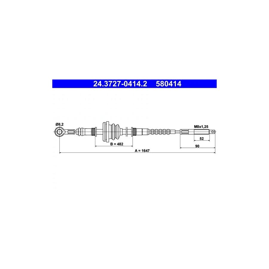 ATE 24.3727-0414.2 Hand Brake Cable Suitable for Mercedes-Benz 100