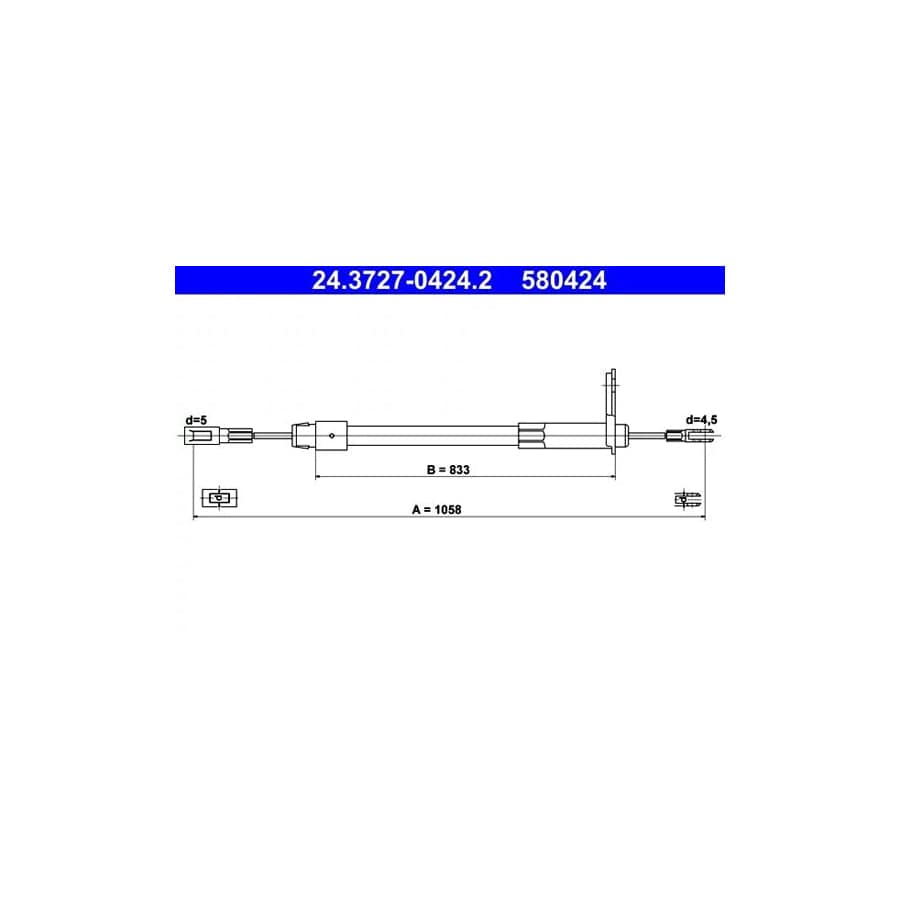 ATE 24.3727-0424.2 Hand Brake Cable Suitable for Mercedes-Benz E-Class