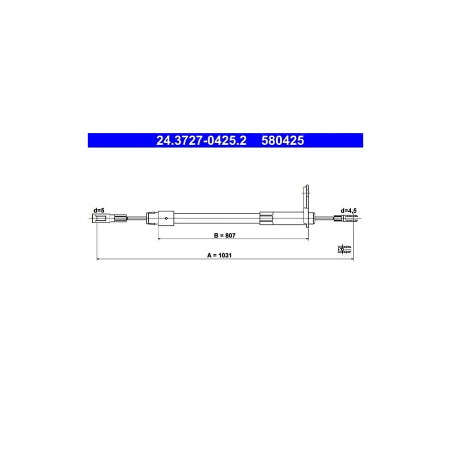 ATE 24.3727-0425.2 Hand Brake Cable Suitable for Mercedes-Benz E-Class