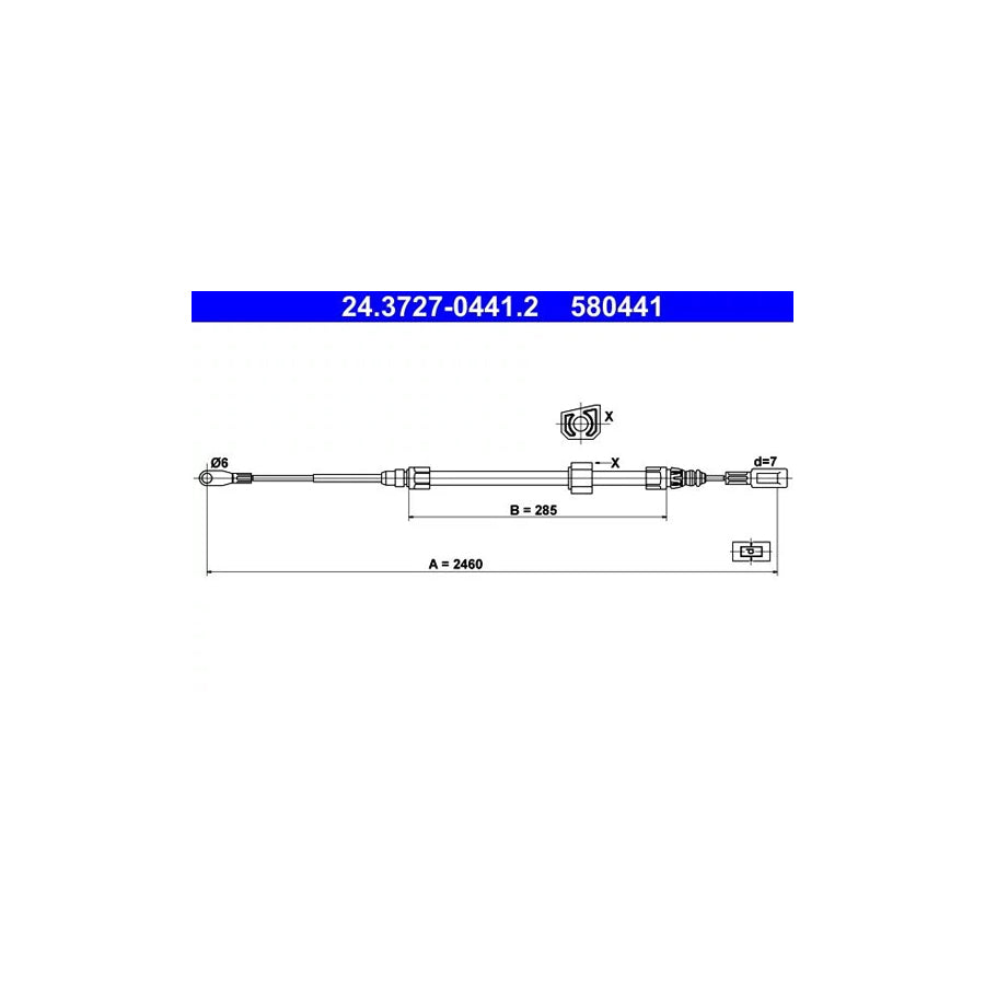 ATE 24.3727-0441.2 Hand Brake Cable