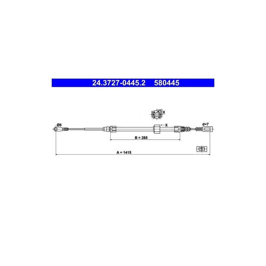 ATE 24.3727-0445.2 Hand Brake Cable Suitable for Mercedes-Benz Sprinter