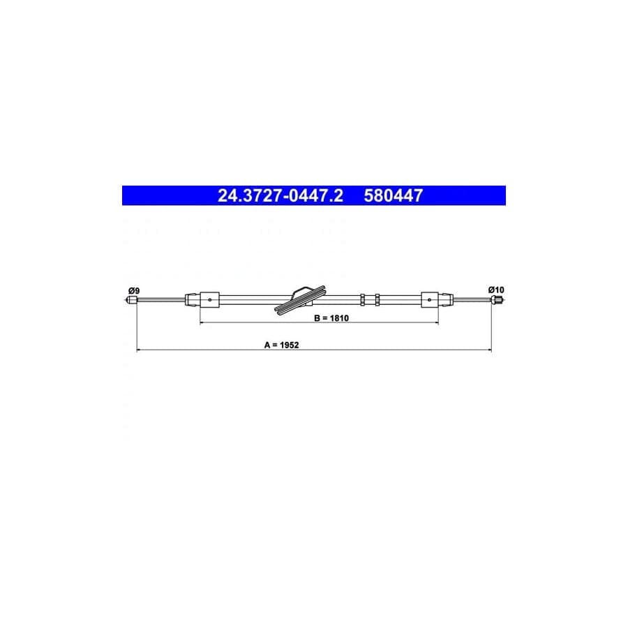 ATE 24.3727-0447.2 Hand Brake Cable