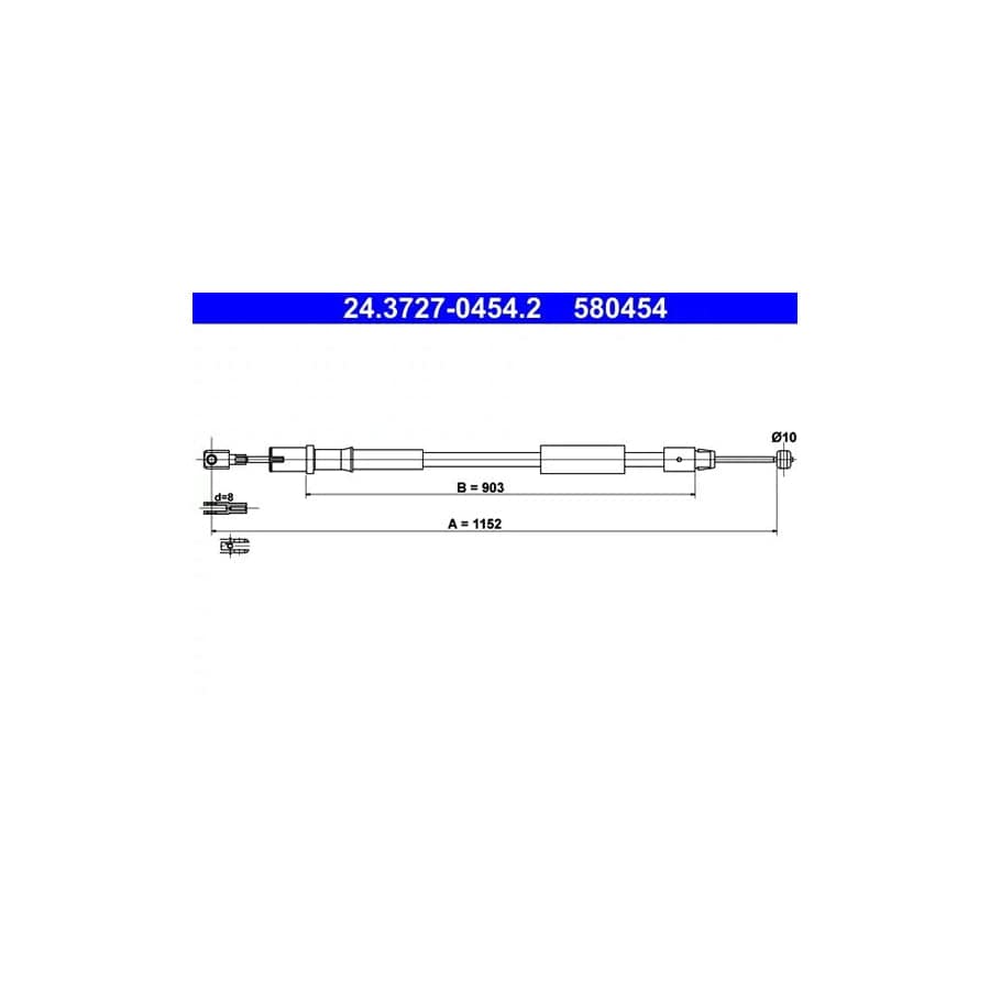 ATE 24.3727-0454.2 Hand Brake Cable