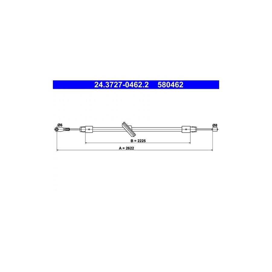 ATE 24.3727-0462.2 Hand Brake Cable Suitable for Mercedes-Benz S-Class