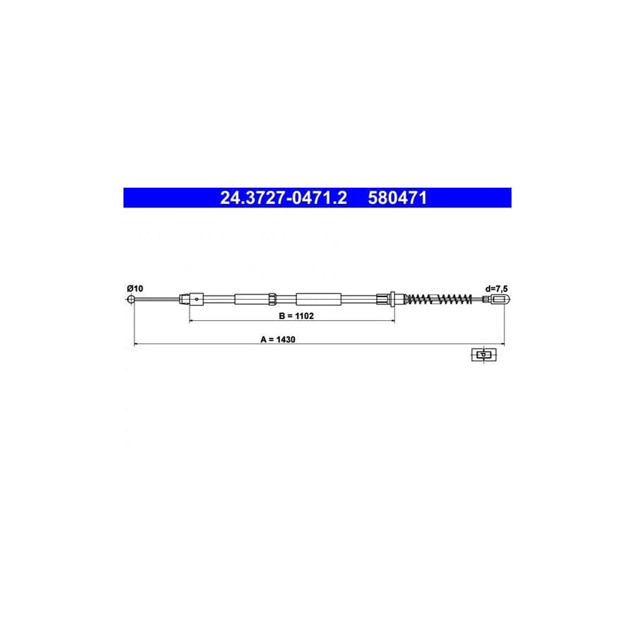 ATE 24.3727-0471.2 Hand Brake Cable Suitable for Mercedes-Benz Sprinter