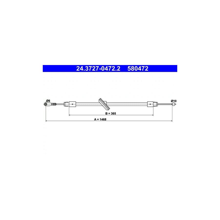 ATE 24.3727-0472.2 Hand Brake Cable Suitable for Mercedes-Benz Sprinter