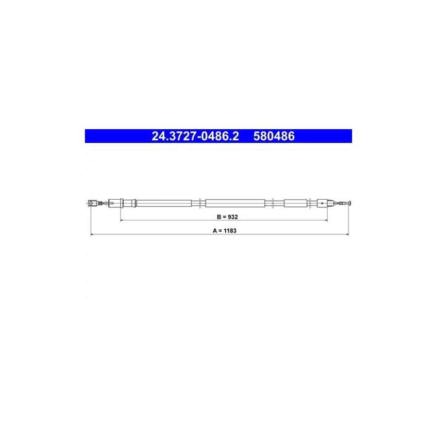 ATE 24.3727-0486.2 Hand Brake Cable