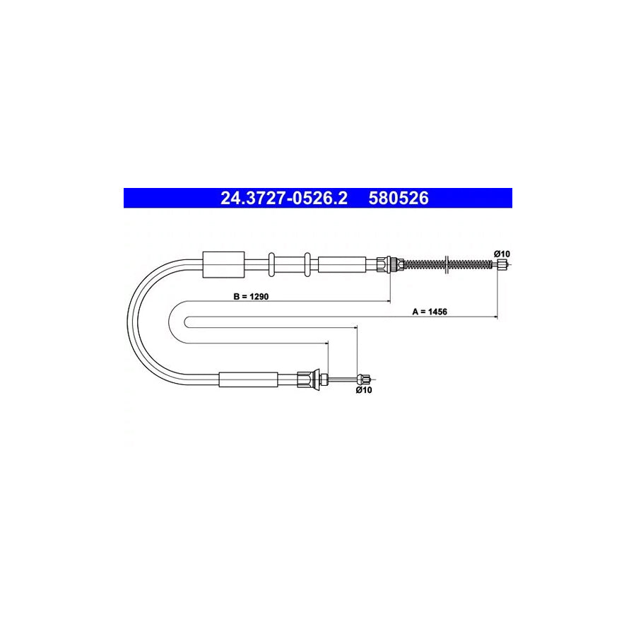 ATE 24.3727-0526.2 Hand Brake Cable for Fiat Punto