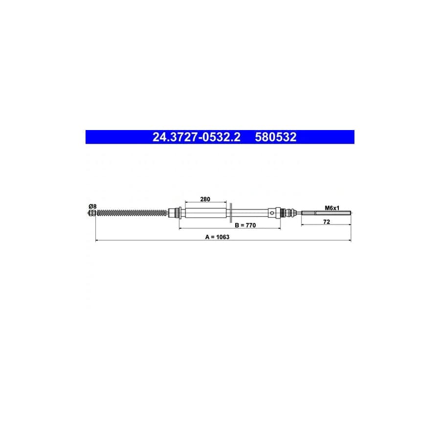 ATE 24.3727-0532.2 Hand Brake Cable
