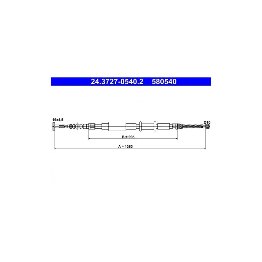 ATE 24.3727-0540.2 Hand Brake Cable