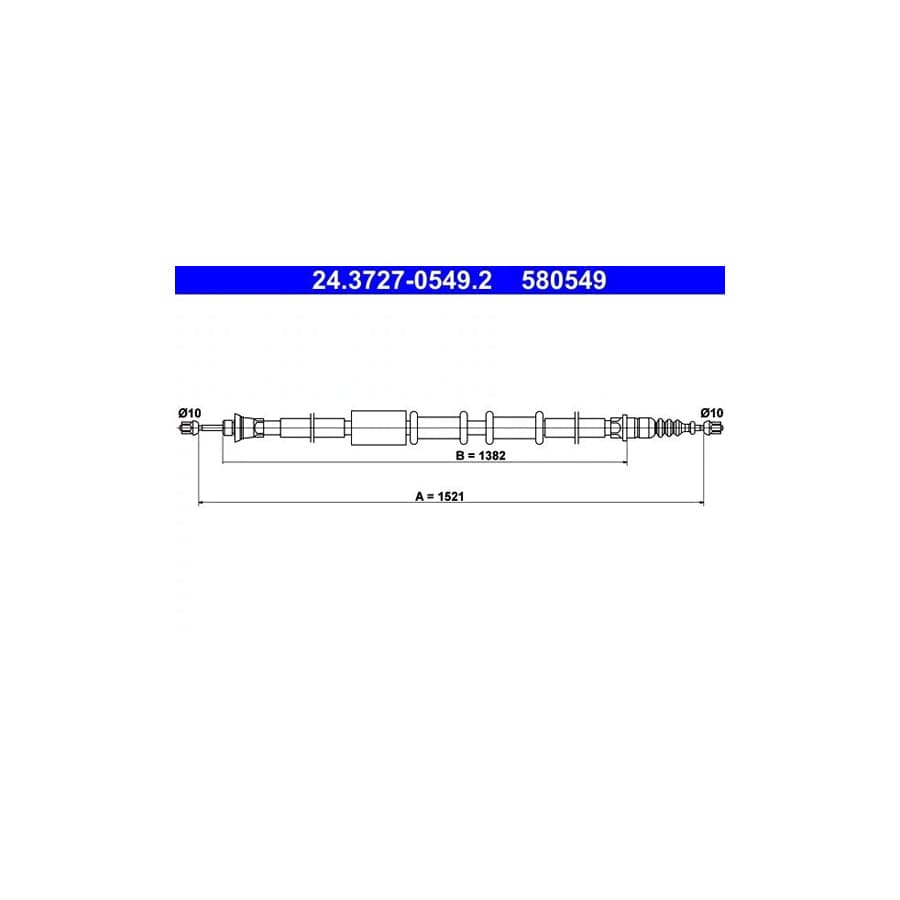 ATE 24.3727-0549.2 Hand Brake Cable for Fiat Barchetta (183)