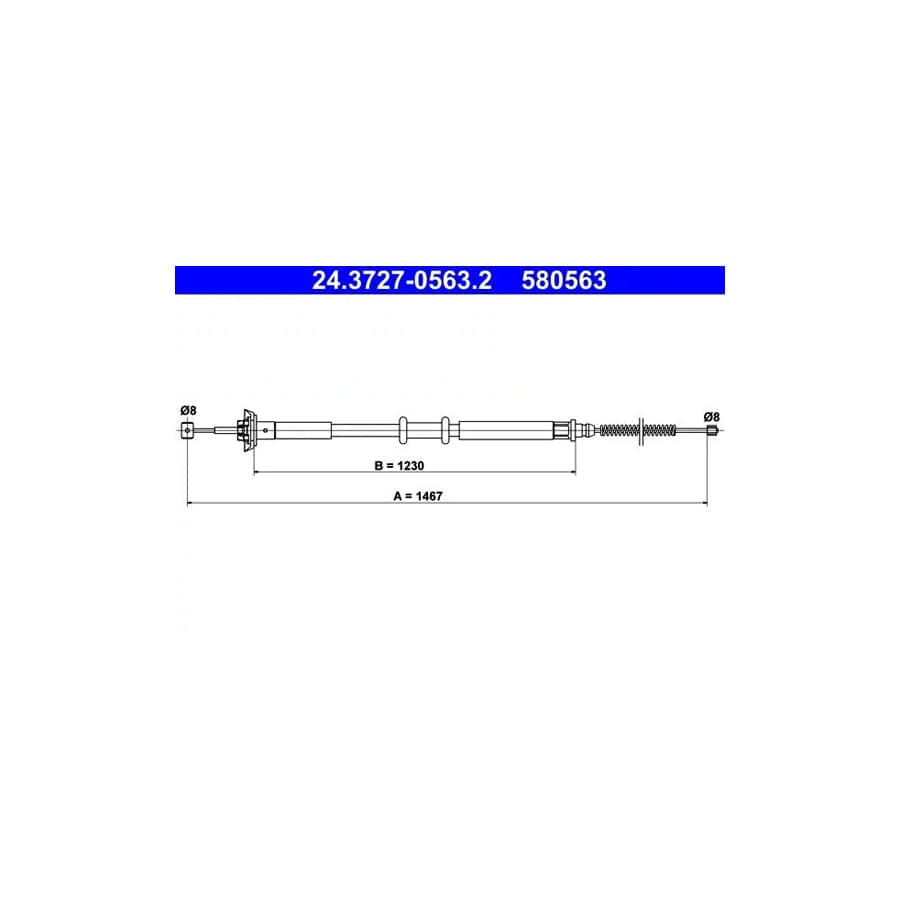 ATE 24.3727-0563.2 Hand Brake Cable for Fiat Punto II Hatchback (188)