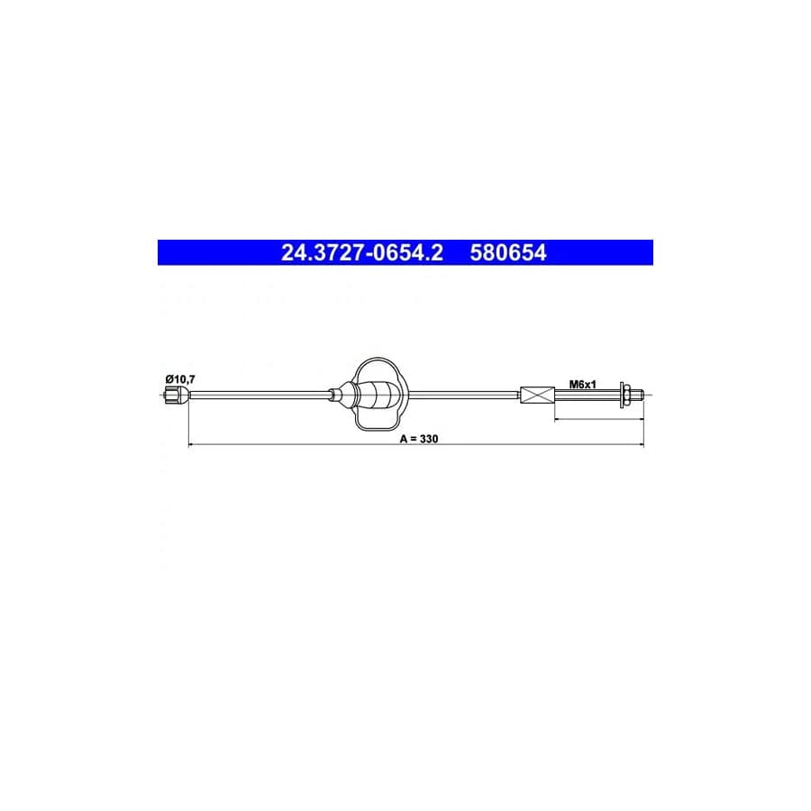 ATE 24.3727-0654.2 Hand Brake Cable for Ford Focus