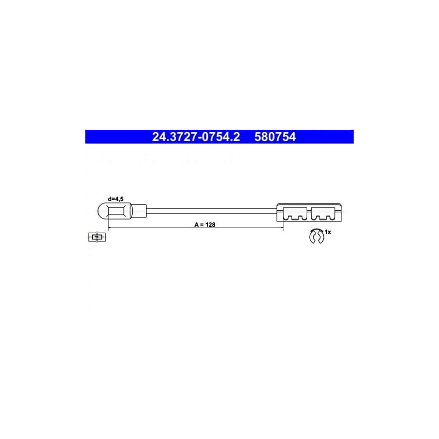 ATE 24.3727-0754.2 Hand Brake Cable