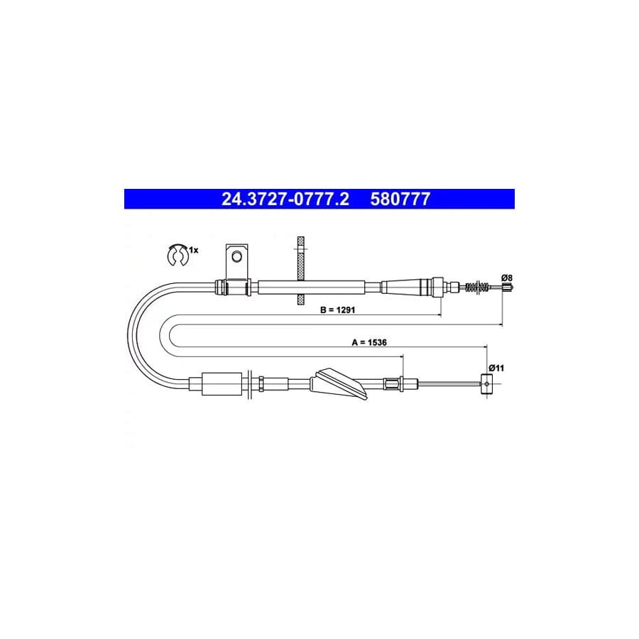 ATE 24.3727-0777.2 Hand Brake Cable
