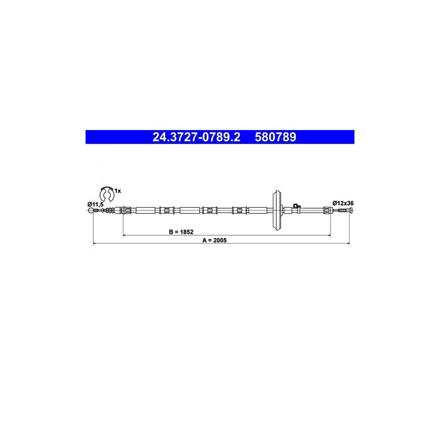 ATE 24.3727-0789.2 Hand Brake Cable