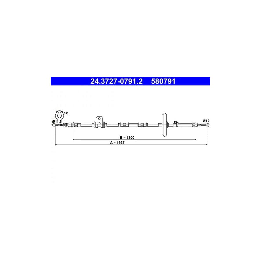 ATE 24.3727-0791.2 Hand Brake Cable