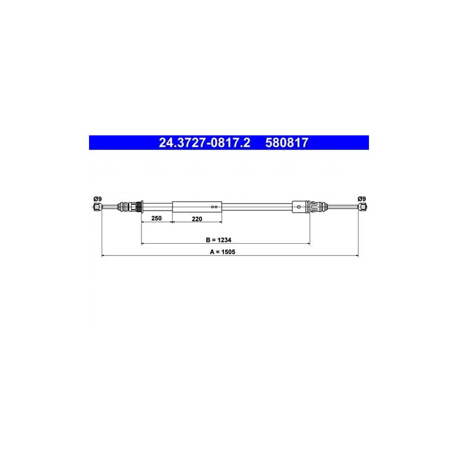ATE 24.3727-0817.2 Hand Brake Cable