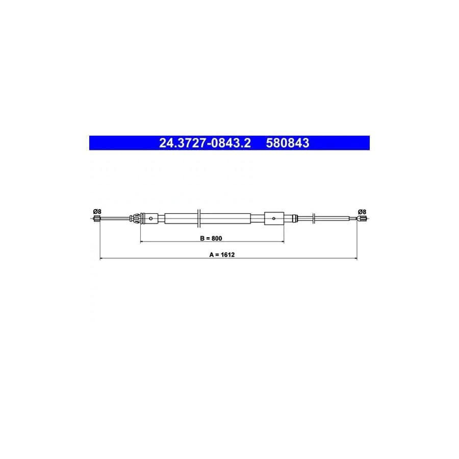 ATE 24.3727-0843.2 Hand Brake Cable