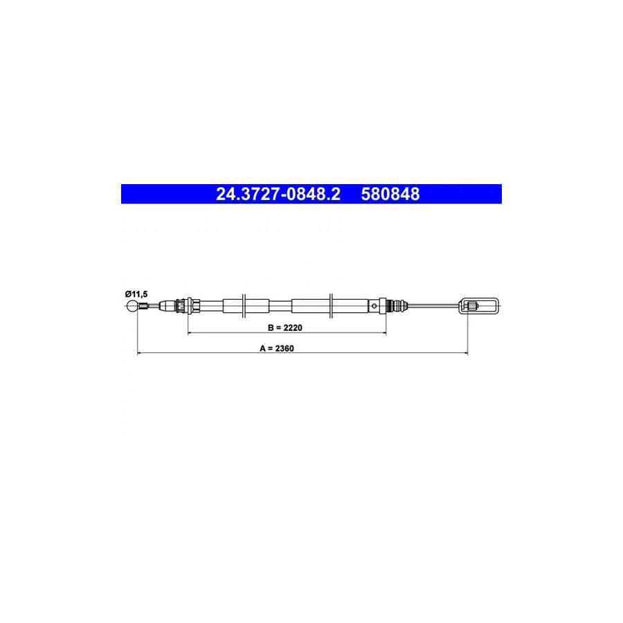 ATE 24.3727-0848.2 Hand Brake Cable