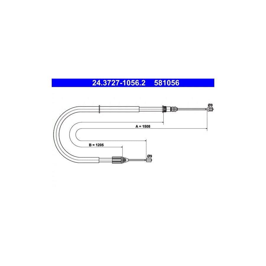 ATE 24.3727-1056.2 Hand Brake Cable