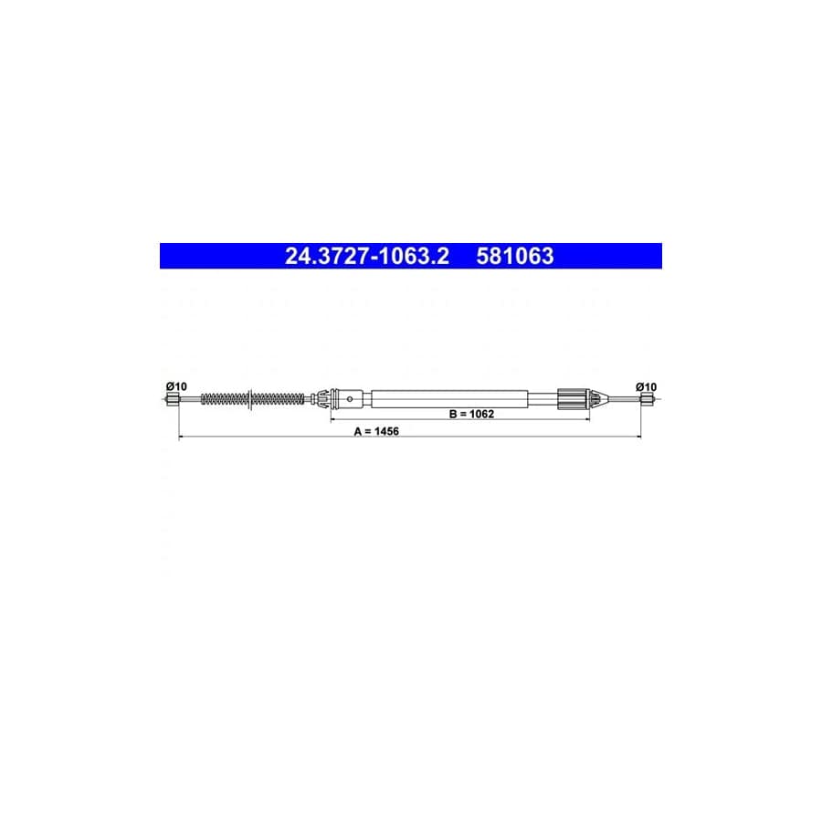 ATE 24.3727-1063.2 Hand Brake Cable for Renault Megane