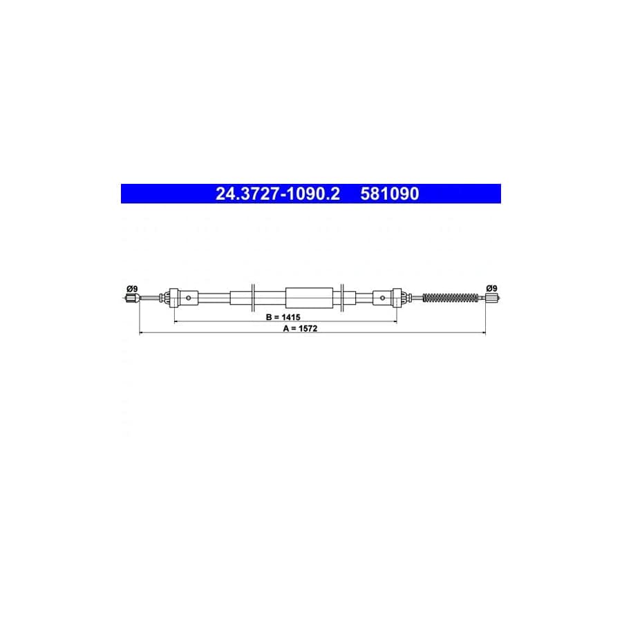 ATE 24.3727-1090.2 Hand Brake Cable