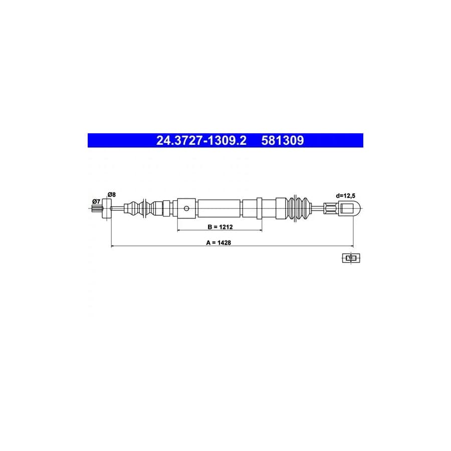 ATE 24.3727-1309.2 Hand Brake Cable