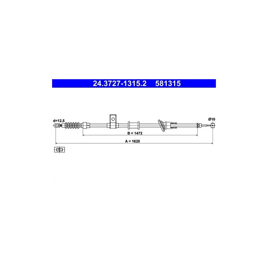 ATE 24.3727-1315.2 Hand Brake Cable