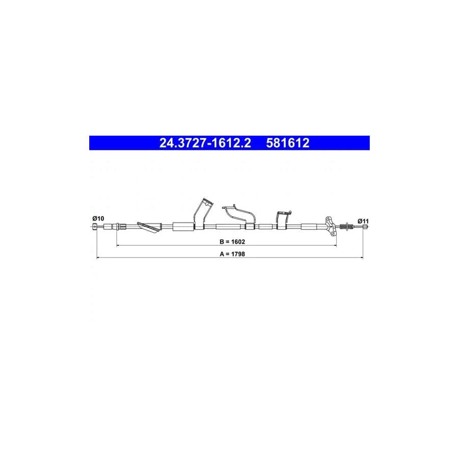 ATE 24.3727-1612.2 Hand Brake Cable for Honda Cr-V