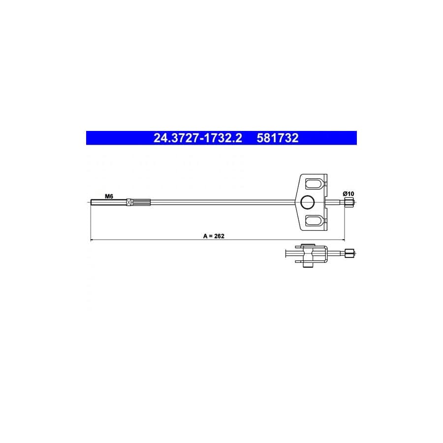 ATE 24.3727-1732.2 Hand Brake Cable